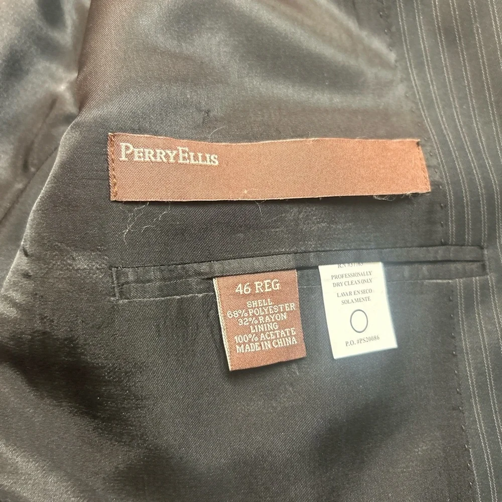Men's Black Pinstripe Blazer